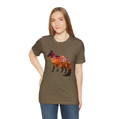 Autumn Fox Silhouette - Short Sleeve Tee